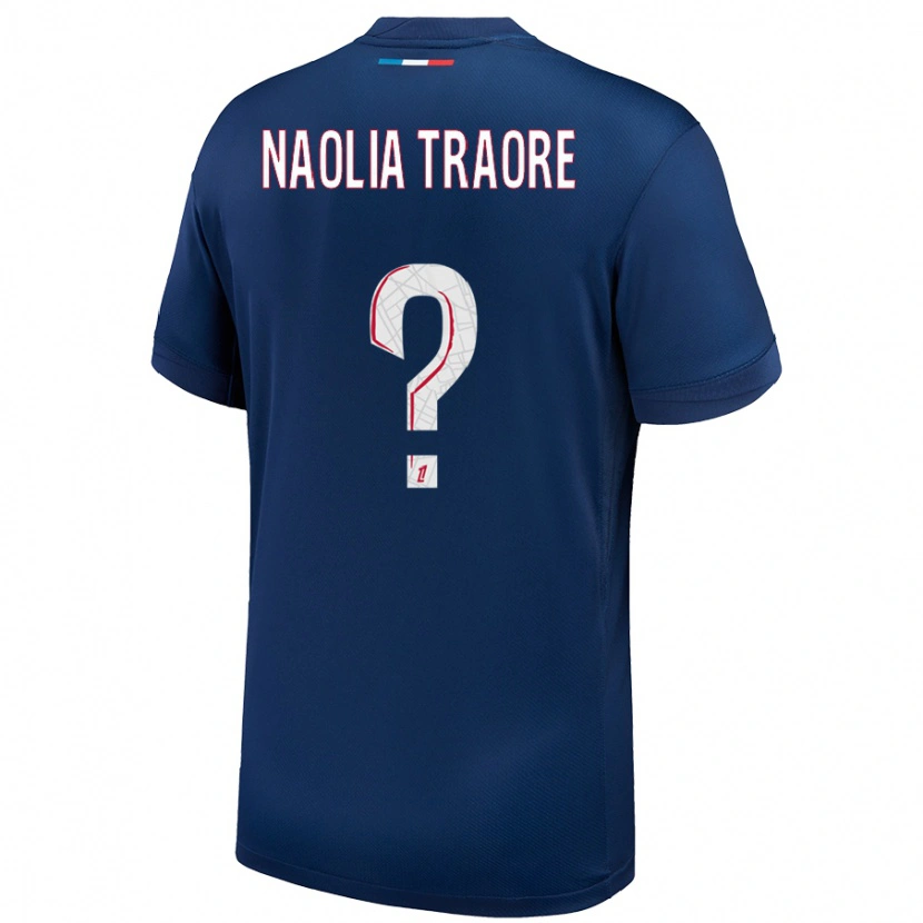 Danxen Kinderen Naolia Traore #0 Marineblauw Wit Thuisshirt Thuistenue 2024/25 T-Shirt