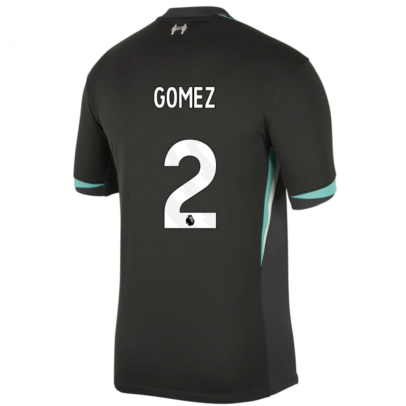 Danxen Kinderen Joe Gomez #2 Zwart Antraciet Wit Uitshirt Uittenue 2024/25 T-Shirt