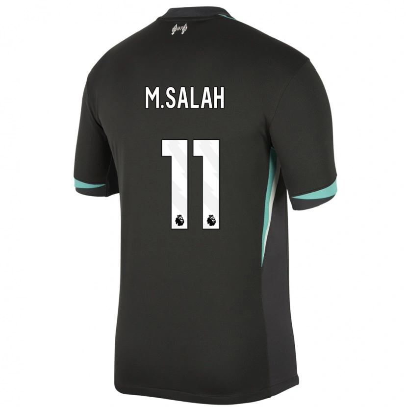 Danxen Kinderen Mohamed Salah #11 Zwart Antraciet Wit Uitshirt Uittenue 2024/25 T-Shirt