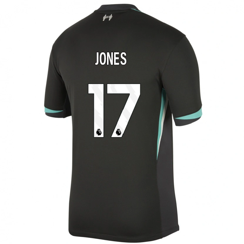 Danxen Kinderen Curtis Jones #17 Zwart Antraciet Wit Uitshirt Uittenue 2024/25 T-Shirt