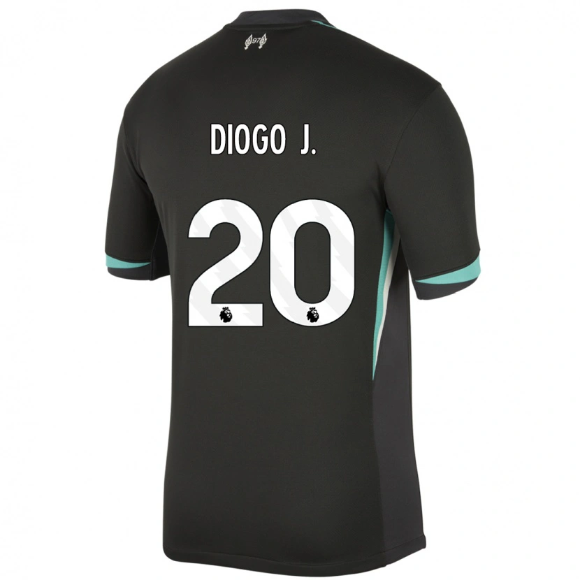 Danxen Kinderen Diogo Jota #20 Zwart Antraciet Wit Uitshirt Uittenue 2024/25 T-Shirt