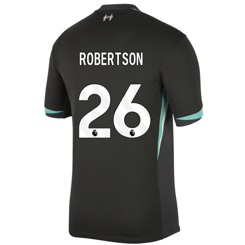 Danxen Kinderen Andrew Robertson #26 Zwart Antraciet Wit Uitshirt Uittenue 2024/25 T-Shirt