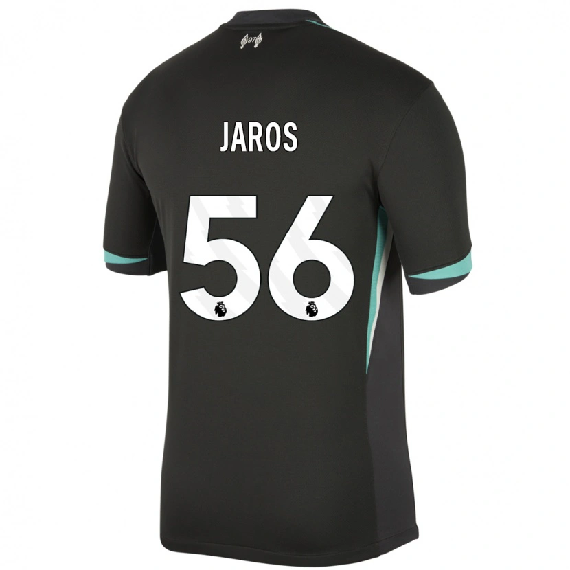 Danxen Kinderen Vitezslav Jaros #56 Zwart Antraciet Wit Uitshirt Uittenue 2024/25 T-Shirt