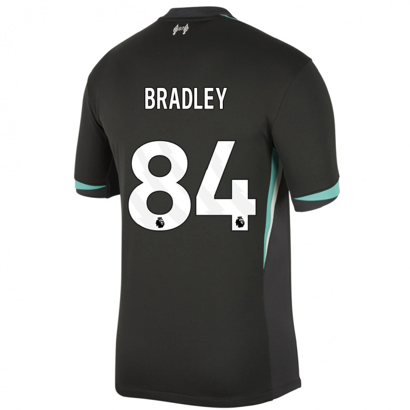 Danxen Kinderen Conor Bradley #84 Zwart Antraciet Wit Uitshirt Uittenue 2024/25 T-Shirt