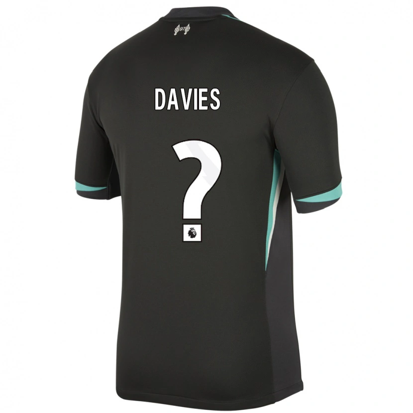 Danxen Kinderen Harvey Davies #0 Zwart Antraciet Wit Uitshirt Uittenue 2024/25 T-Shirt