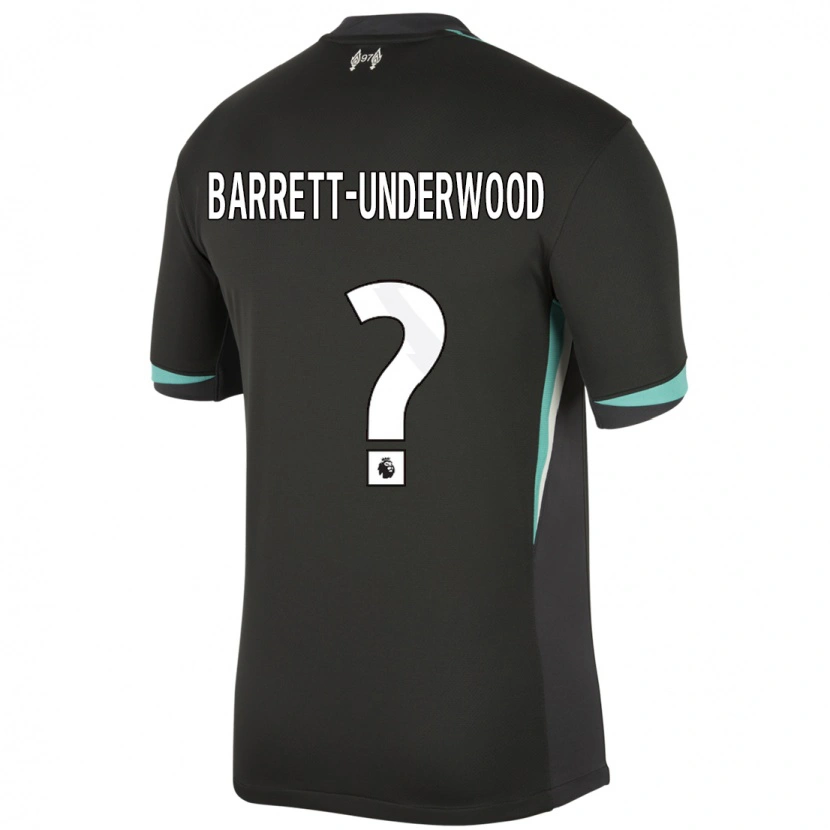 Danxen Kinderen Keehan Barrett-Underwood #0 Zwart Antraciet Wit Uitshirt Uittenue 2024/25 T-Shirt