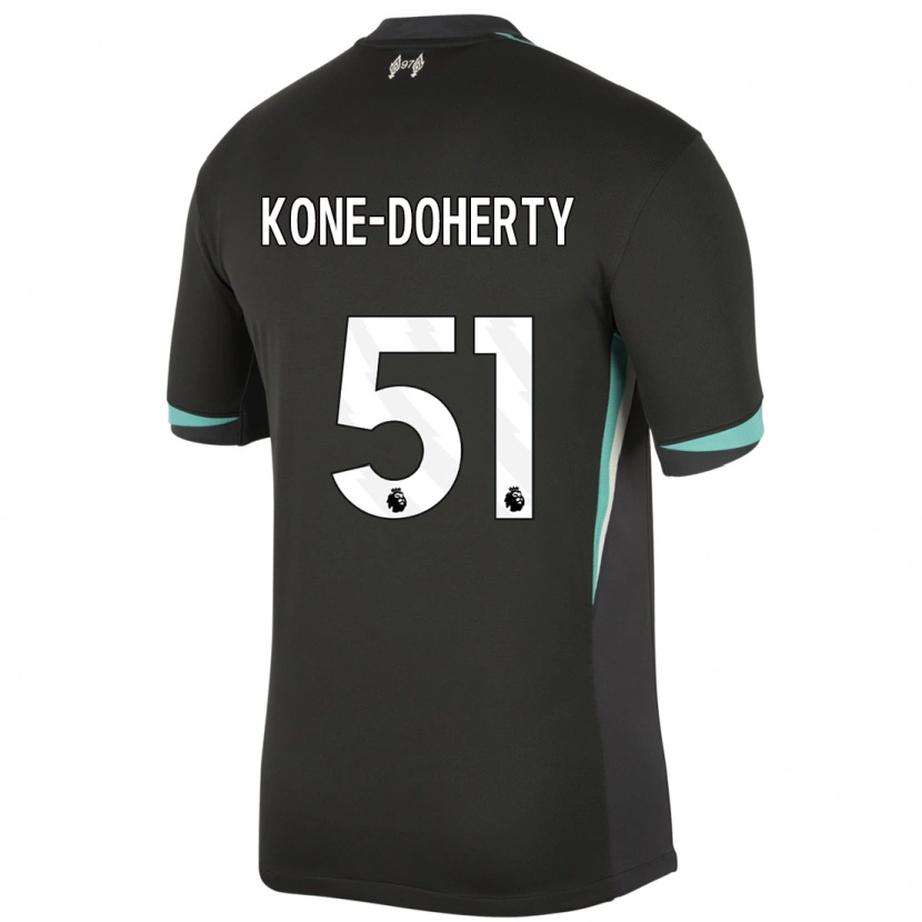 Danxen Kinderen Trent Kone-Doherty #51 Zwart Antraciet Wit Uitshirt Uittenue 2024/25 T-Shirt