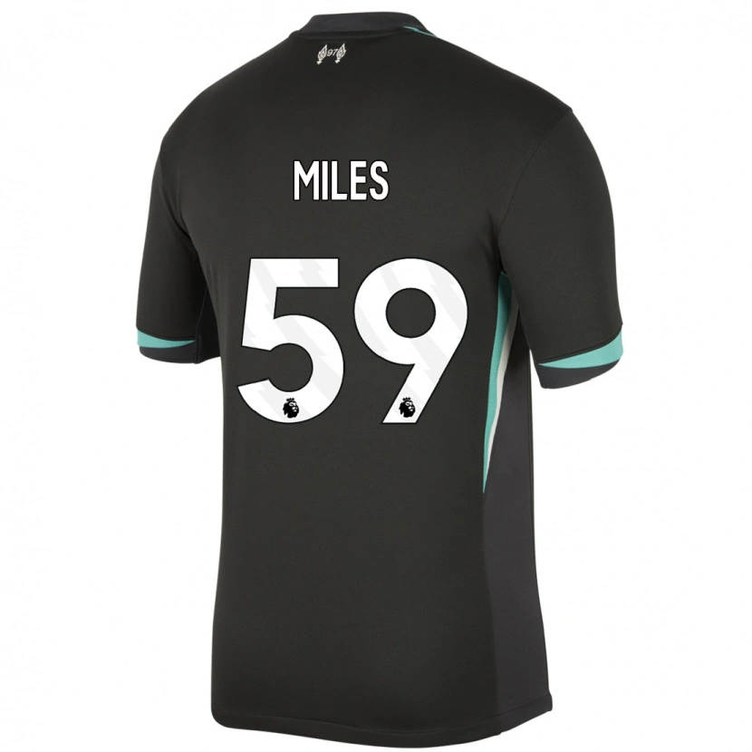 Danxen Kinderen Terence Miles #59 Zwart Antraciet Wit Uitshirt Uittenue 2024/25 T-Shirt