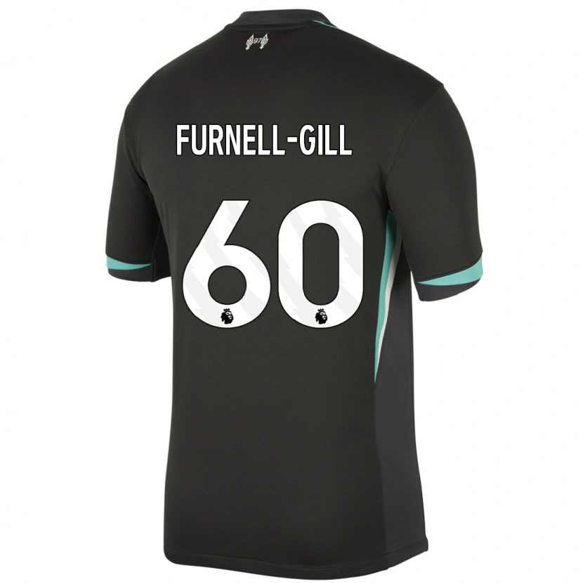 Danxen Kinderen Luca Furnell-Gill #60 Zwart Antraciet Wit Uitshirt Uittenue 2024/25 T-Shirt