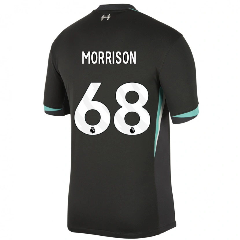 Danxen Kinderen Kieran Morrison #68 Zwart Antraciet Wit Uitshirt Uittenue 2024/25 T-Shirt