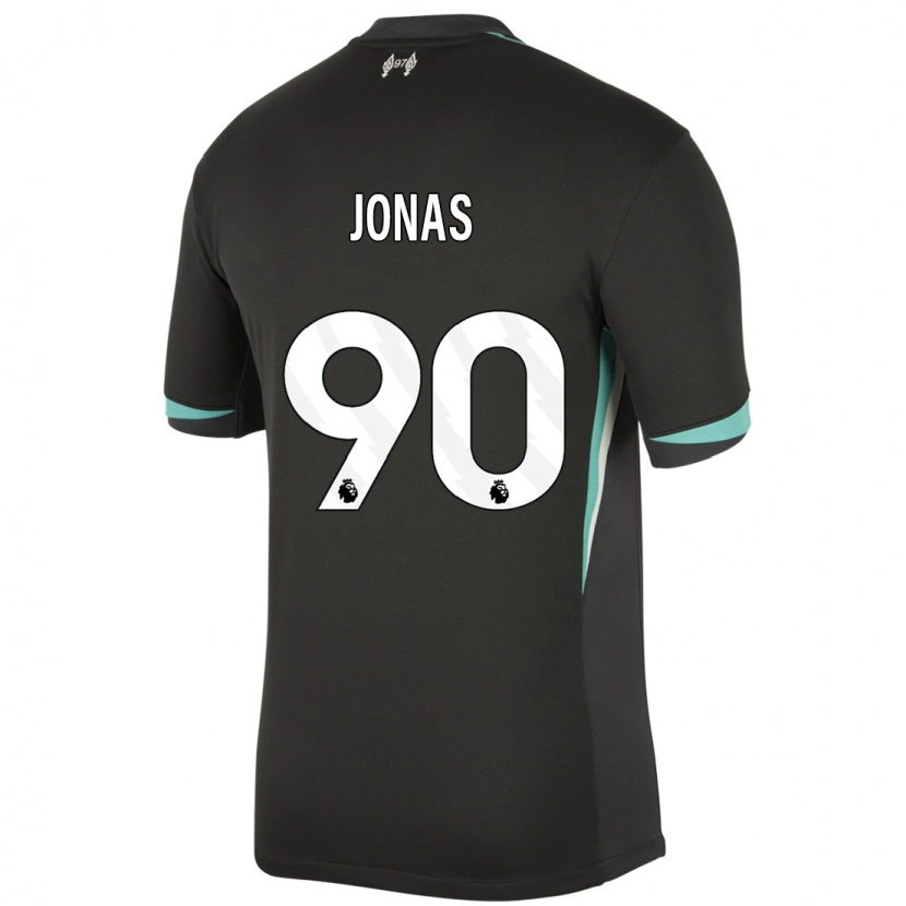 Danxen Kinderen Lee Jonas #90 Zwart Antraciet Wit Uitshirt Uittenue 2024/25 T-Shirt