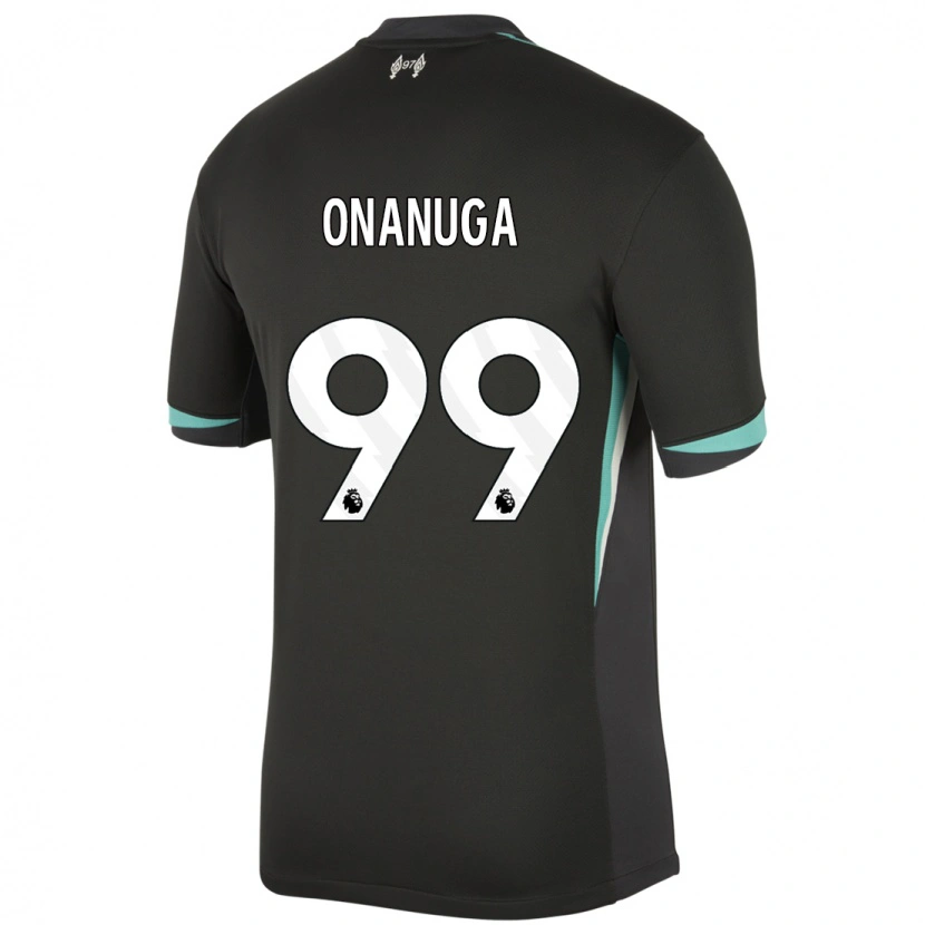 Danxen Kinderen Fola Onanuga #99 Zwart Antraciet Wit Uitshirt Uittenue 2024/25 T-Shirt