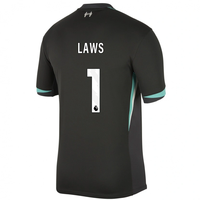 Danxen Kinderen Rachael Laws #1 Zwart Antraciet Wit Uitshirt Uittenue 2024/25 T-Shirt