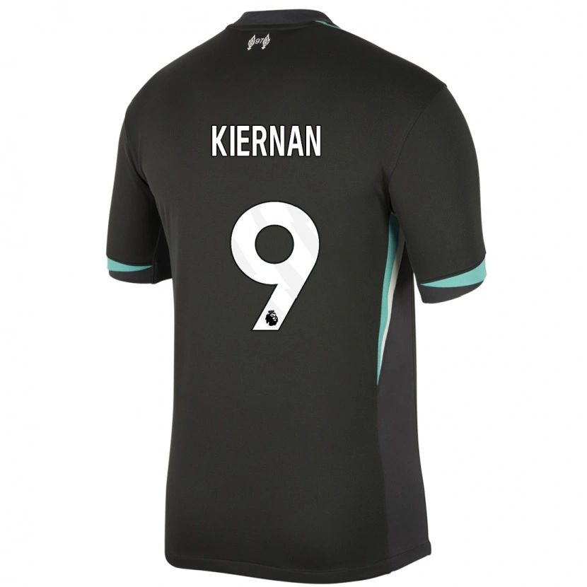 Danxen Kinderen Leanne Kiernan #9 Zwart Antraciet Wit Uitshirt Uittenue 2024/25 T-Shirt