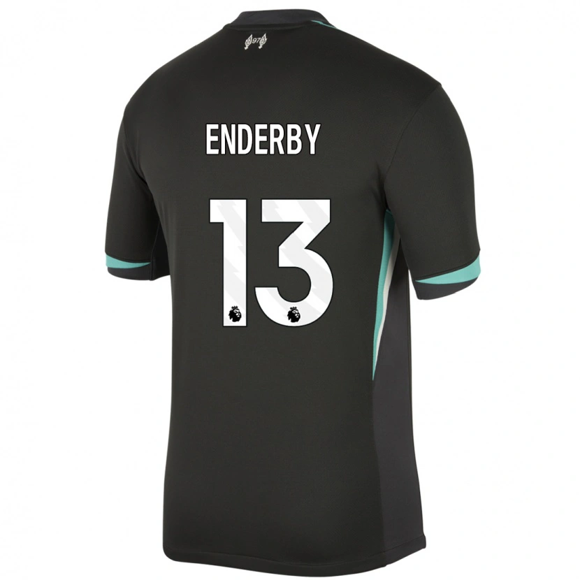 Danxen Kinderen Mia Enderby #13 Zwart Antraciet Wit Uitshirt Uittenue 2024/25 T-Shirt