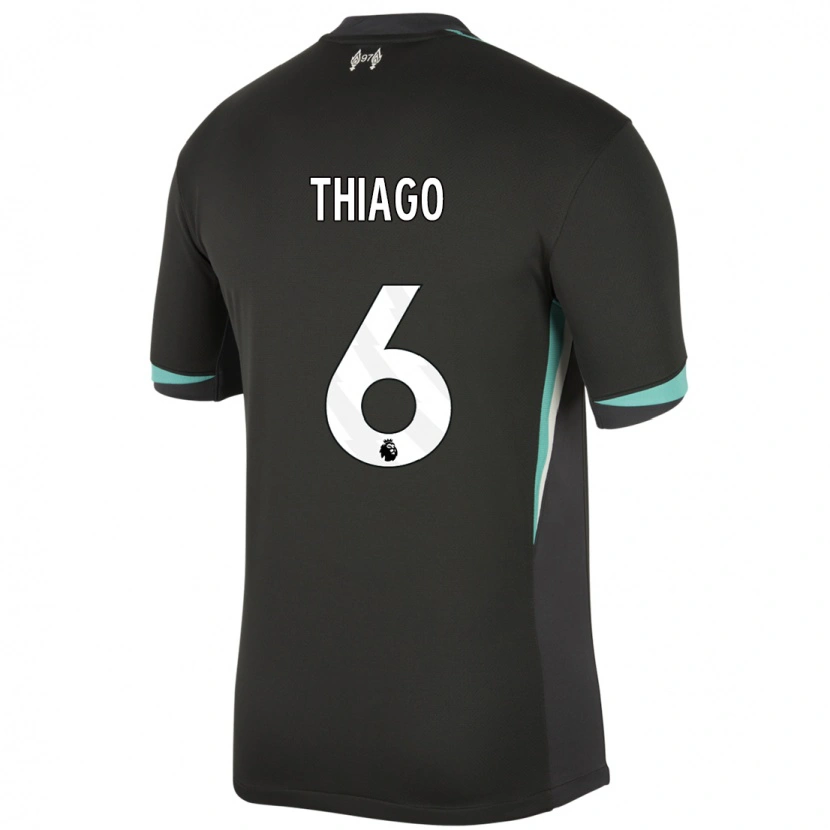 Danxen Kinderen Thiago #6 Zwart Antraciet Wit Uitshirt Uittenue 2024/25 T-Shirt