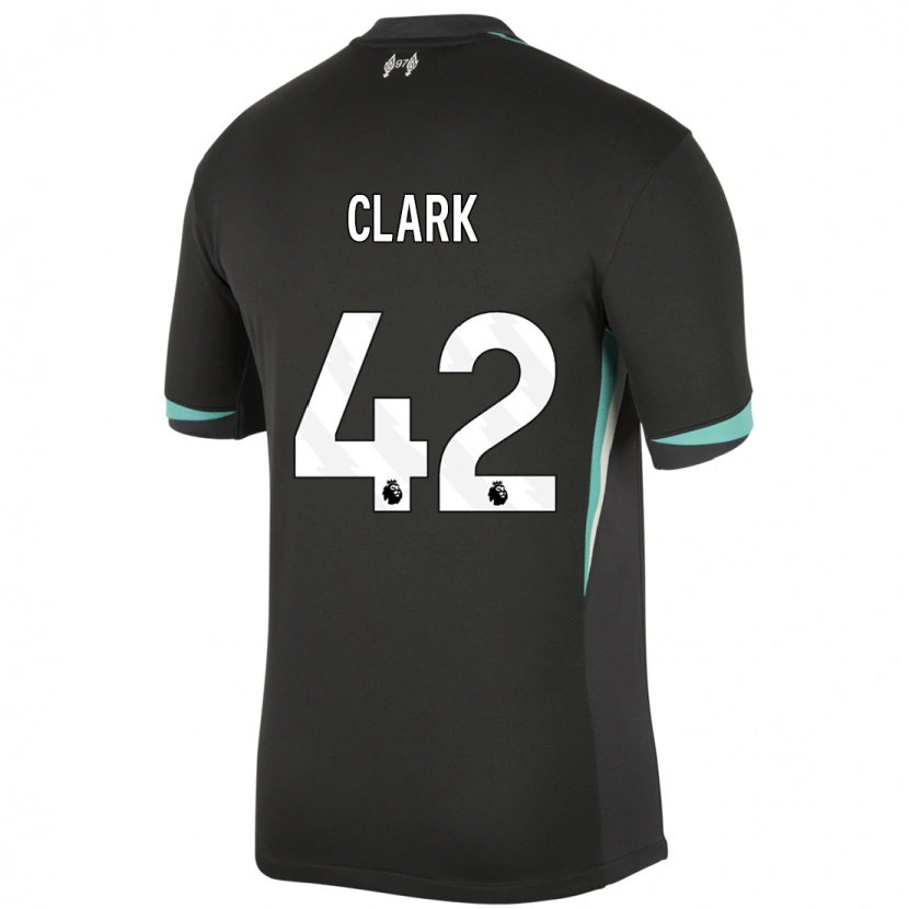 Danxen Kinderen Bobby Clark #42 Zwart Antraciet Wit Uitshirt Uittenue 2024/25 T-Shirt