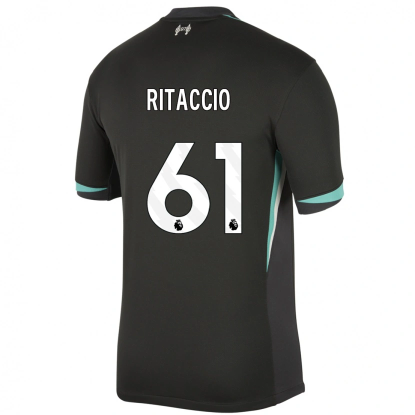 Danxen Kinderen Matteo Ritaccio #61 Zwart Antraciet Wit Uitshirt Uittenue 2024/25 T-Shirt