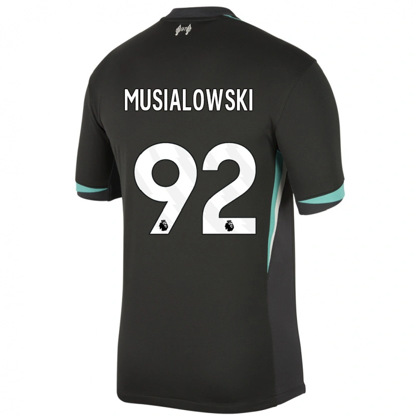 Danxen Kinderen Mateusz Musialowski #92 Zwart Antraciet Wit Uitshirt Uittenue 2024/25 T-Shirt