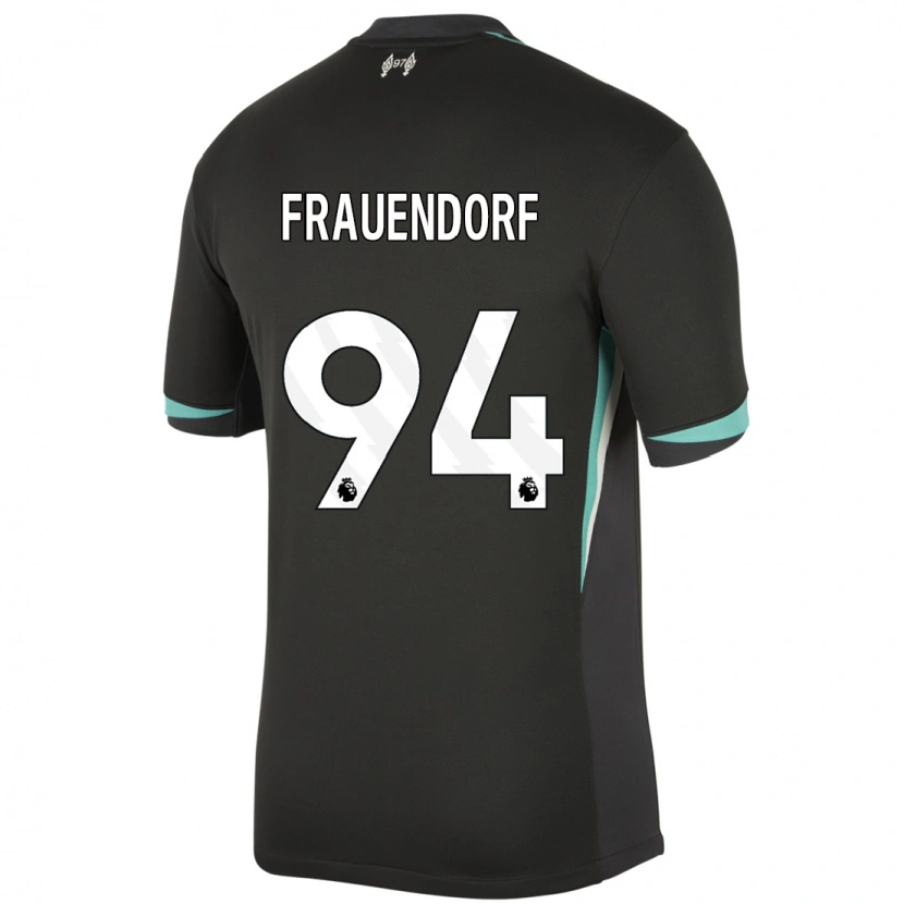 Danxen Kinderen Melkamu Frauendorf #94 Zwart Antraciet Wit Uitshirt Uittenue 2024/25 T-Shirt