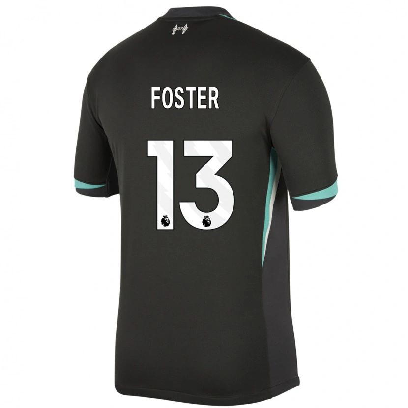 Danxen Kinderen Rylee Foster #13 Zwart Antraciet Wit Uitshirt Uittenue 2024/25 T-Shirt