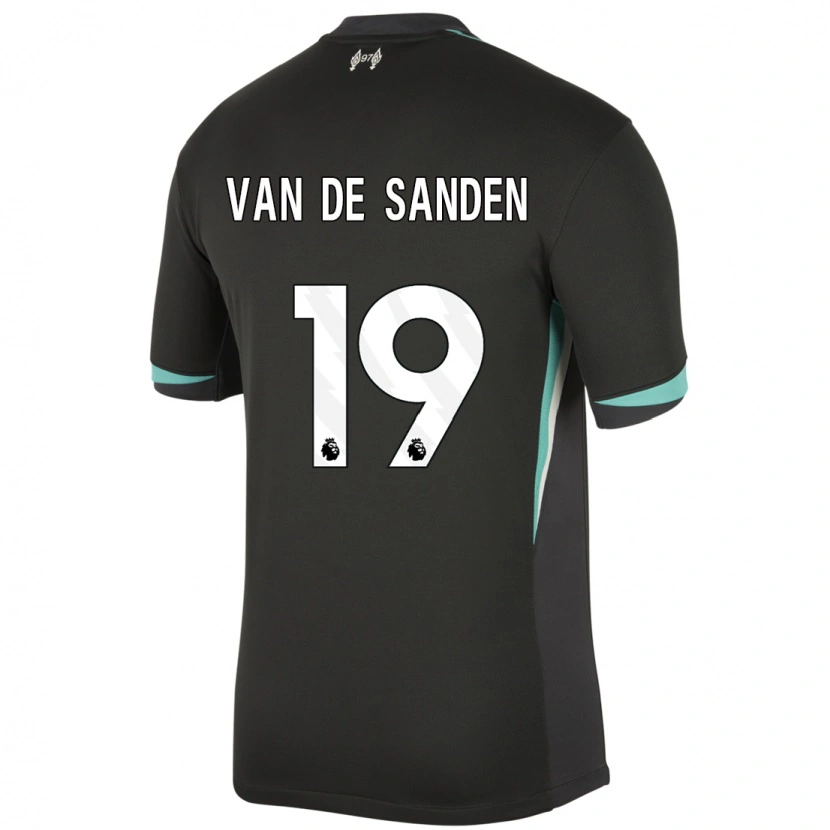 Danxen Kinderen Shanice Van De Sanden #19 Zwart Antraciet Wit Uitshirt Uittenue 2024/25 T-Shirt