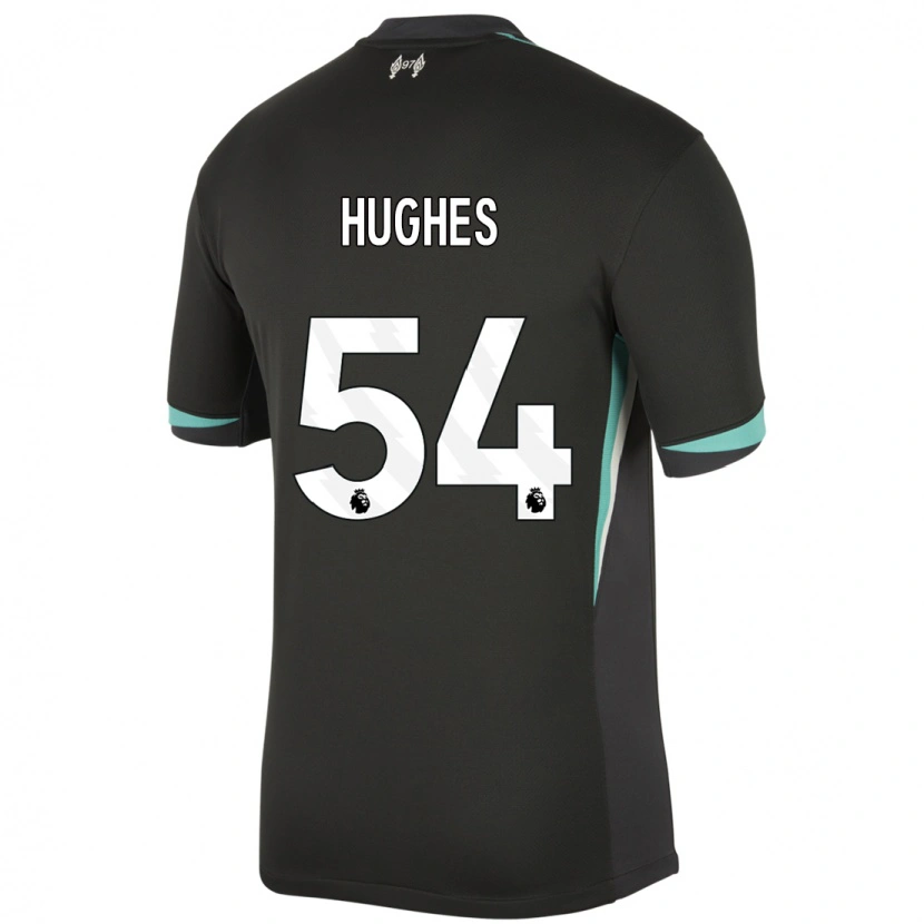 Danxen Kinderen Liam Hughes #54 Zwart Antraciet Wit Uitshirt Uittenue 2024/25 T-Shirt