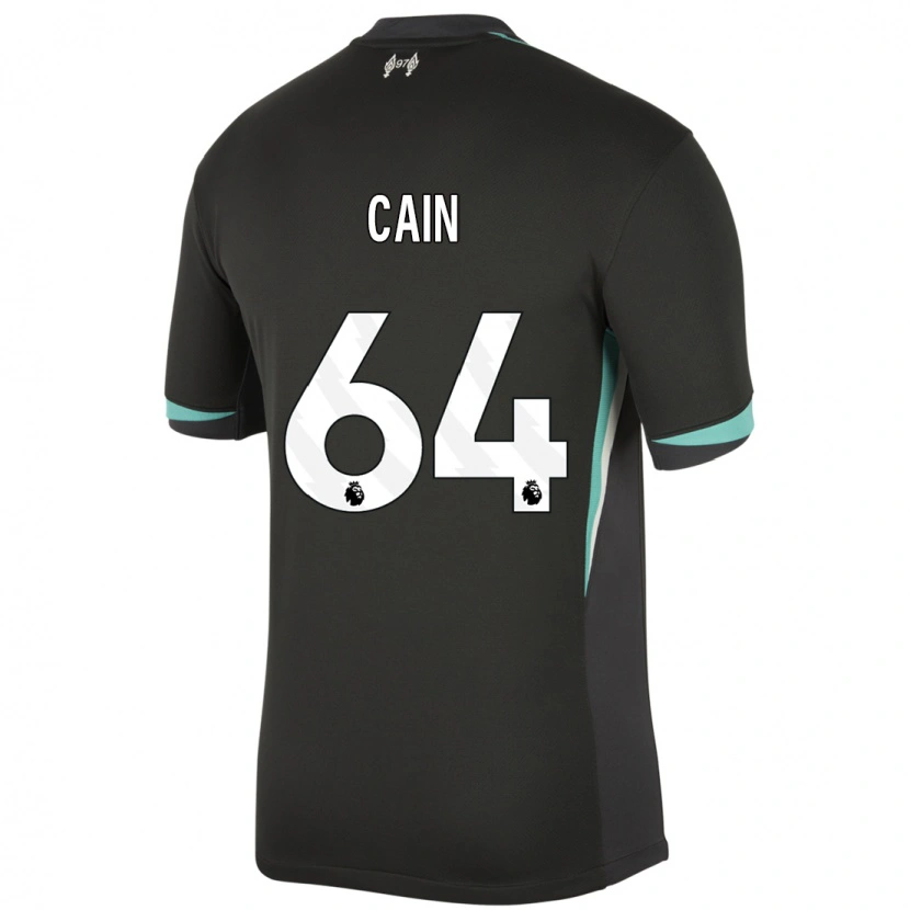 Danxen Kinderen Jake Cain #64 Zwart Antraciet Wit Uitshirt Uittenue 2024/25 T-Shirt