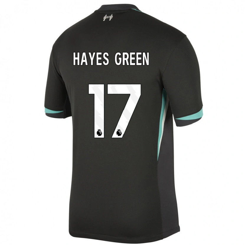 Danxen Kinderen Charlie Hayes-Green #17 Zwart Antraciet Wit Uitshirt Uittenue 2024/25 T-Shirt