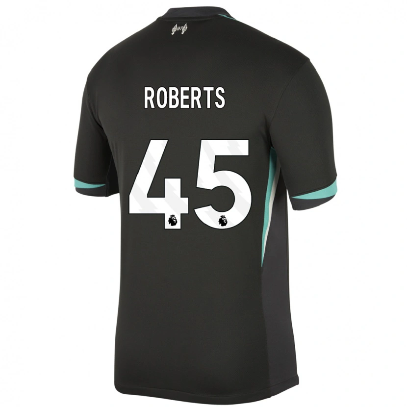 Danxen Kinderen Iwan Roberts #45 Zwart Antraciet Wit Uitshirt Uittenue 2024/25 T-Shirt