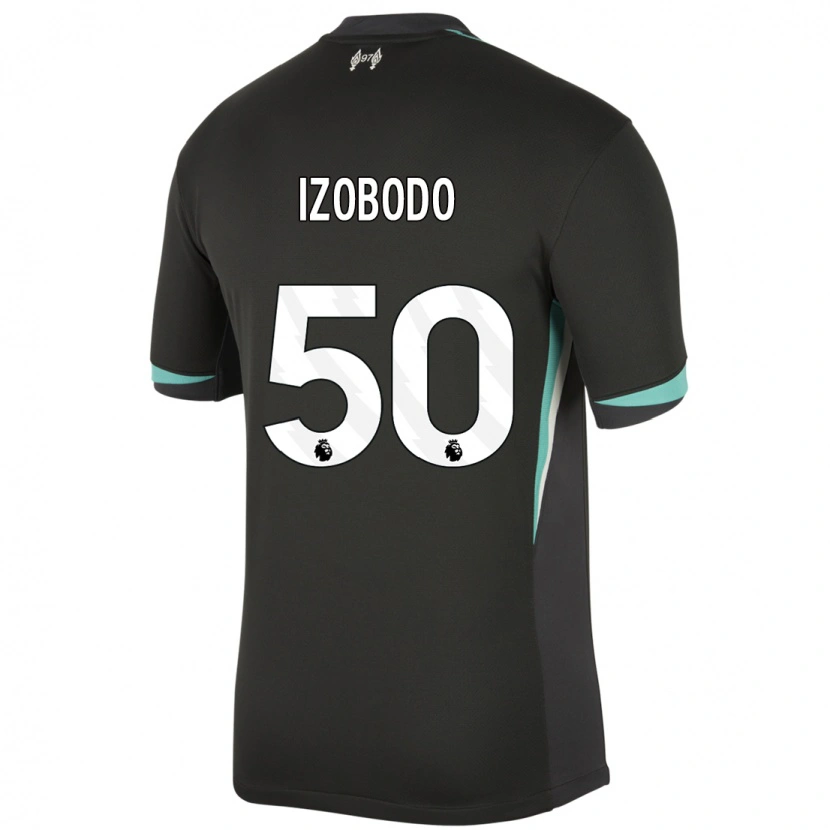 Danxen Kinderen Elijah Izobodo John #50 Zwart Antraciet Wit Uitshirt Uittenue 2024/25 T-Shirt