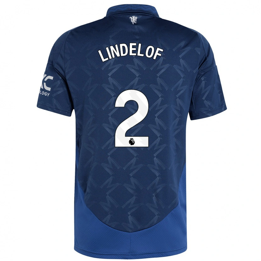 Danxen Kinderen Victor Lindelöf #2 Indigo Uitshirt Uittenue 2024/25 T-Shirt