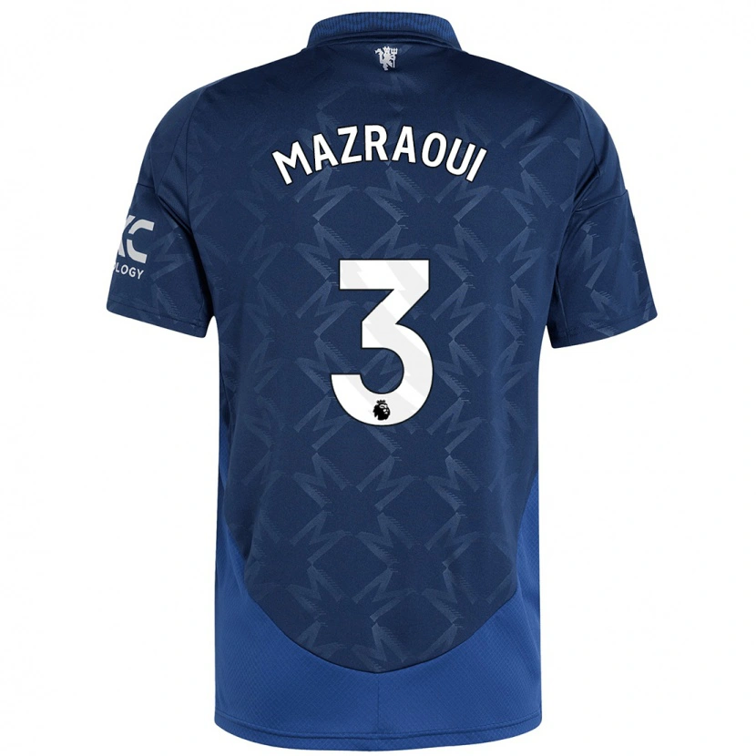 Danxen Kinderen Noussair Mazraoui #3 Indigo Uitshirt Uittenue 2024/25 T-Shirt