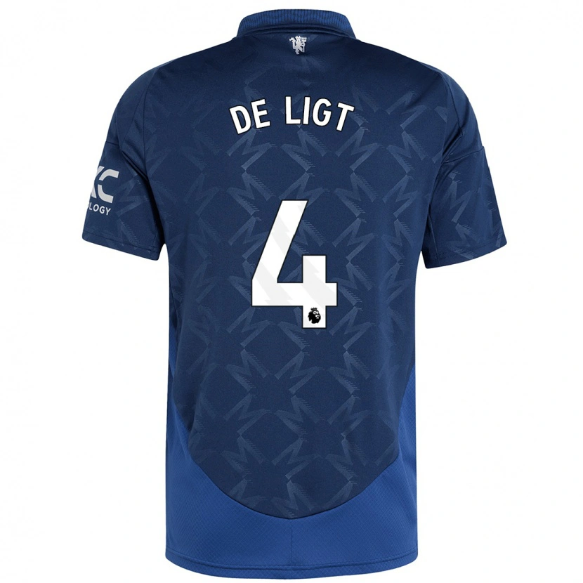 Danxen Kinderen Matthijs De Ligt #4 Indigo Uitshirt Uittenue 2024/25 T-Shirt