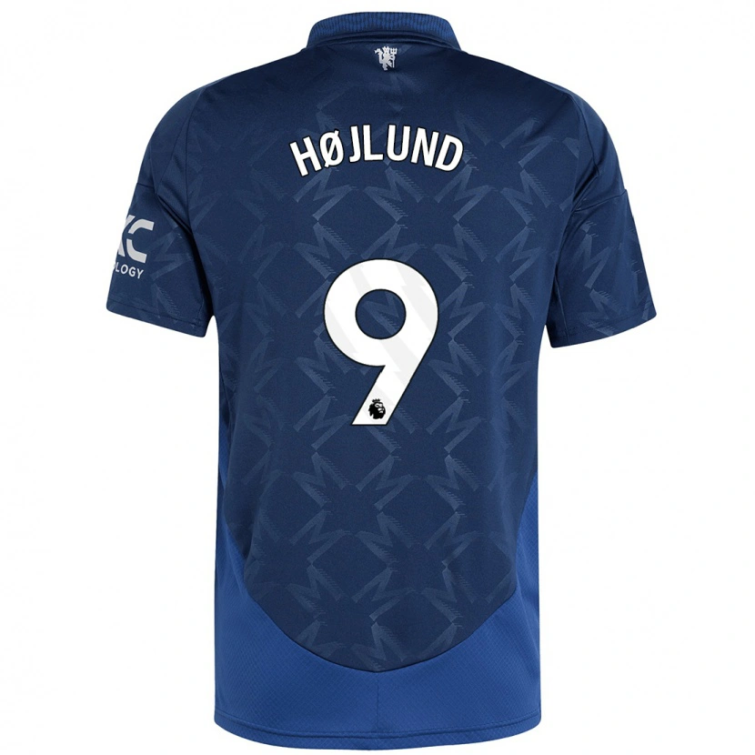 Danxen Kinderen Rasmus Højlund #9 Indigo Uitshirt Uittenue 2024/25 T-Shirt