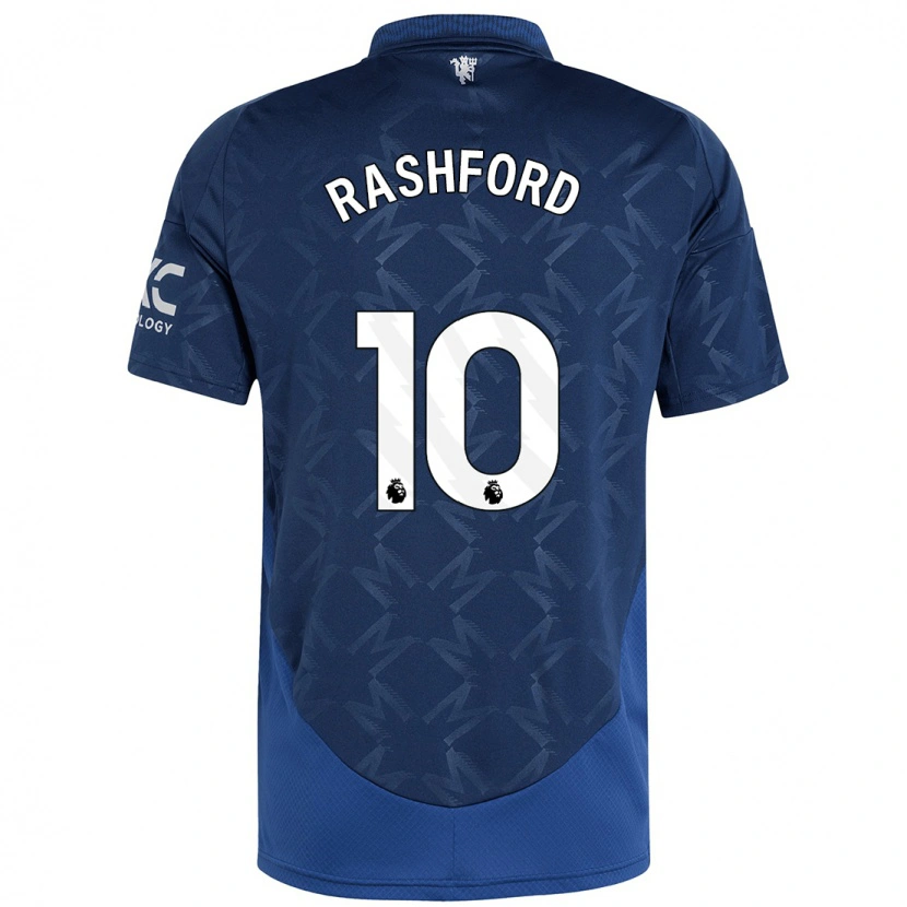 Danxen Kinderen Marcus Rashford #10 Indigo Uitshirt Uittenue 2024/25 T-Shirt