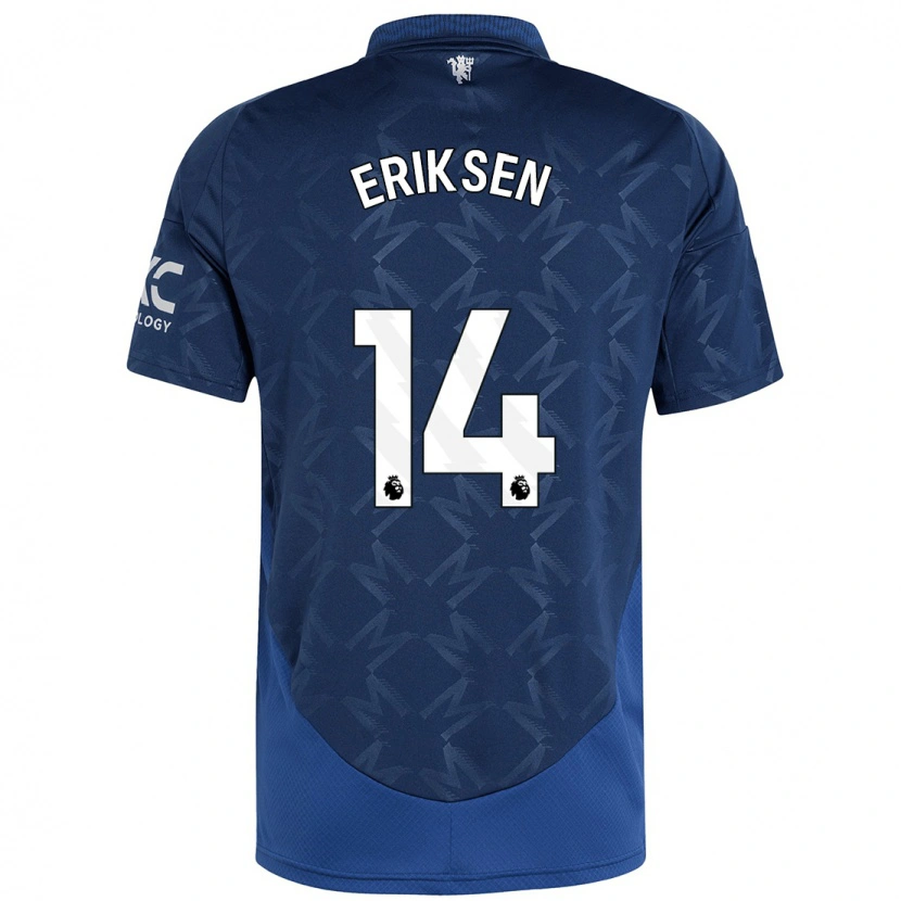 Danxen Kinderen Christian Eriksen #14 Indigo Uitshirt Uittenue 2024/25 T-Shirt