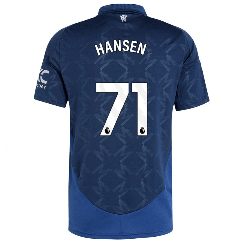 Danxen Kinderen Isak Hansen-Aaroen #71 Indigo Uitshirt Uittenue 2024/25 T-Shirt