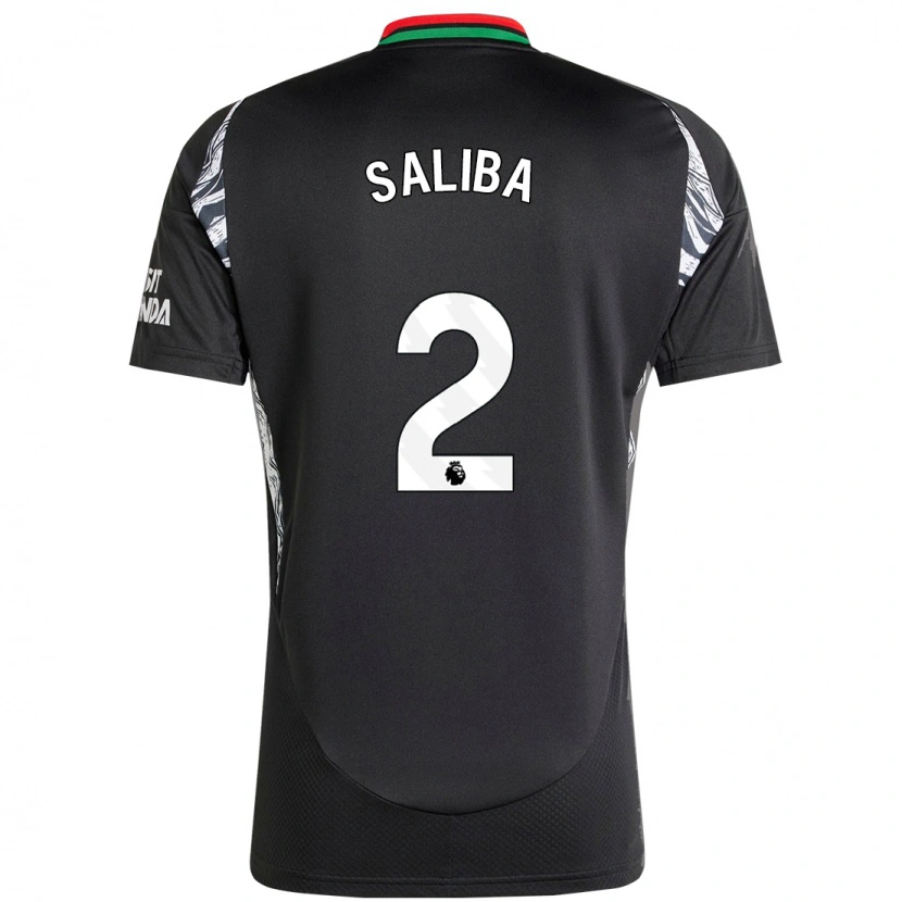 Danxen Kinderen William Saliba #2 Zwart Uitshirt Uittenue 2024/25 T-Shirt