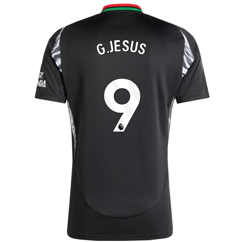 Danxen Kinderen Gabriel Jesus #9 Zwart Uitshirt Uittenue 2024/25 T-Shirt