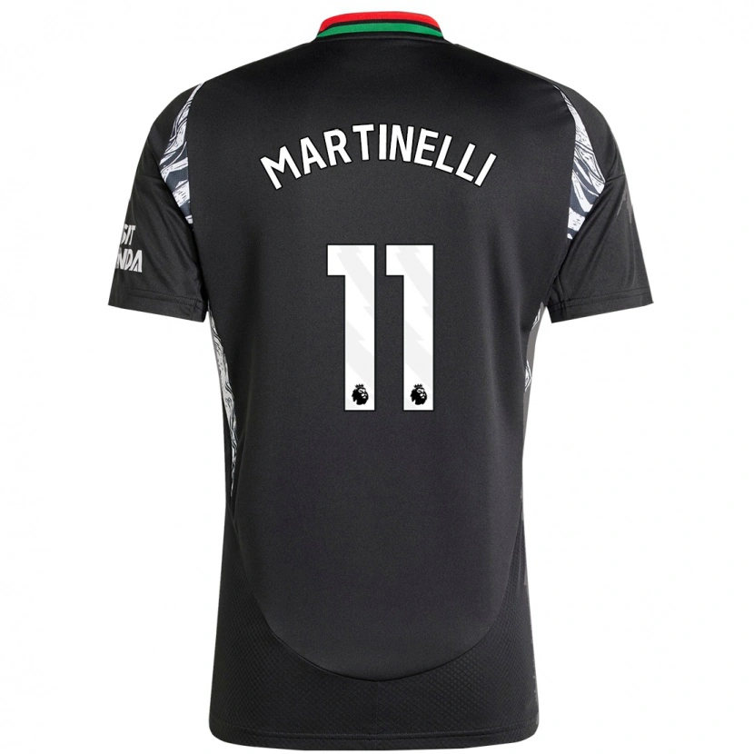 Danxen Kinderen Gabriel Martinelli #11 Zwart Uitshirt Uittenue 2024/25 T-Shirt