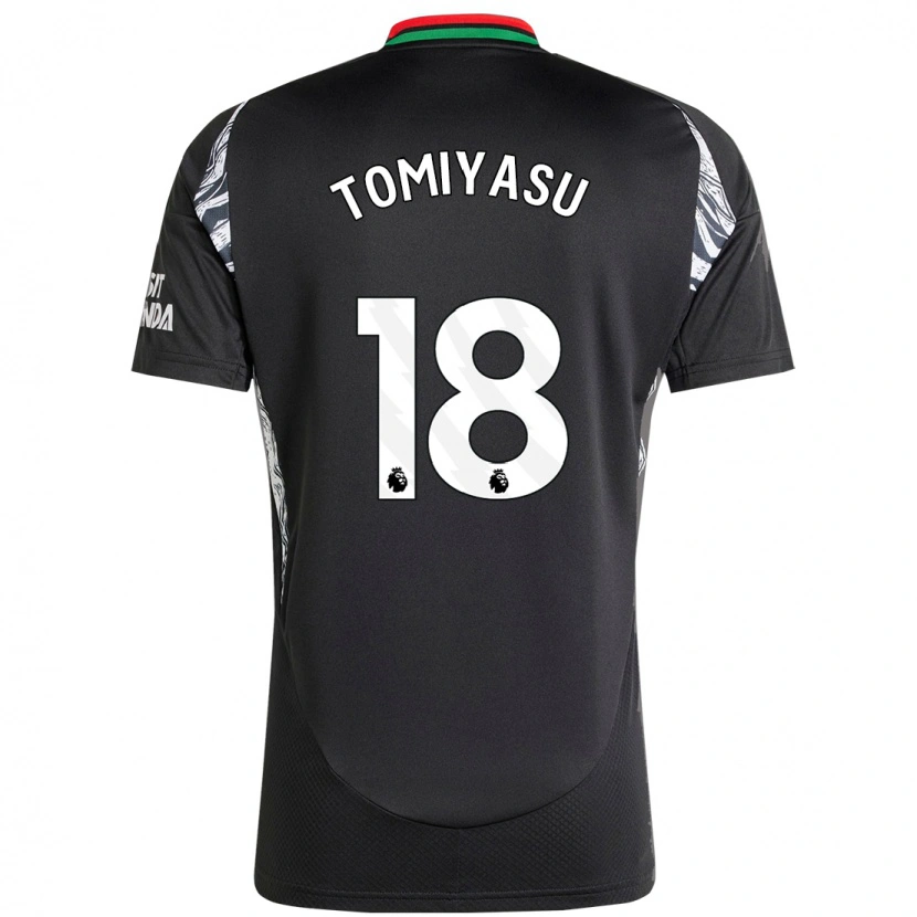 Danxen Kinderen Takehiro Tomiyasu #18 Zwart Uitshirt Uittenue 2024/25 T-Shirt