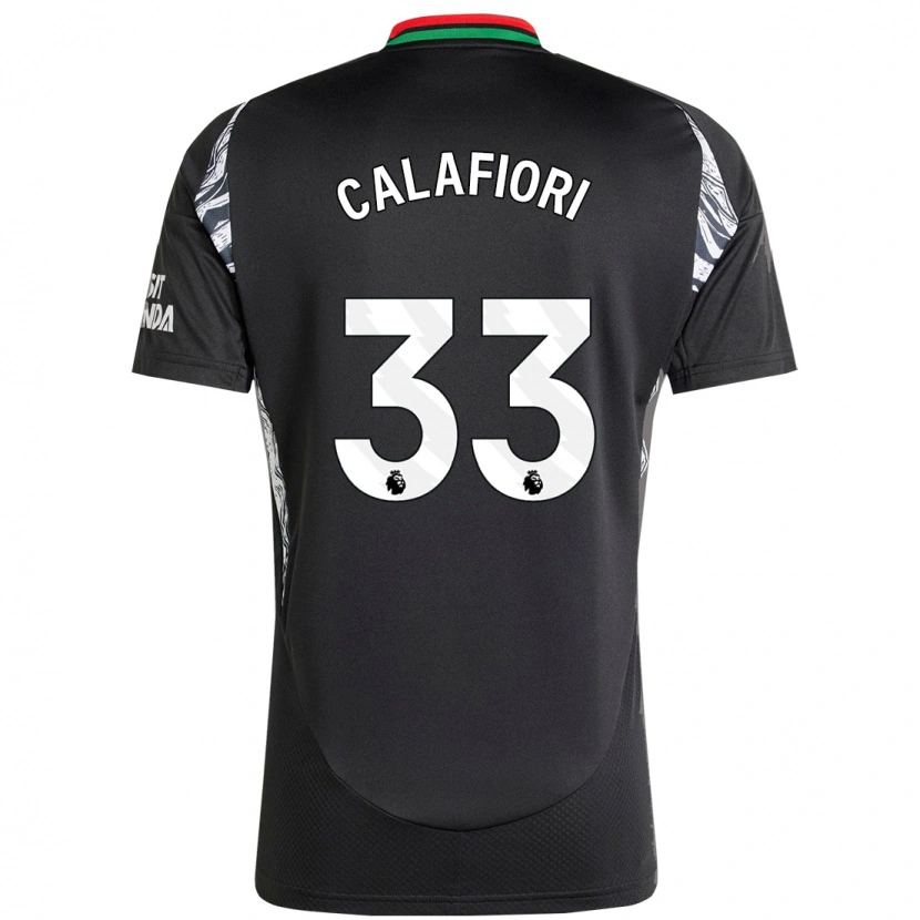 Danxen Kinderen Riccardo Calafiori #33 Zwart Uitshirt Uittenue 2024/25 T-Shirt