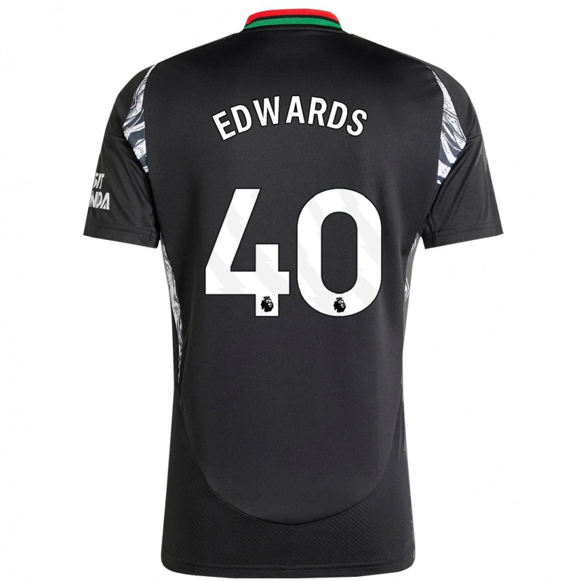 Danxen Kinderen Khayon Edwards #40 Zwart Uitshirt Uittenue 2024/25 T-Shirt