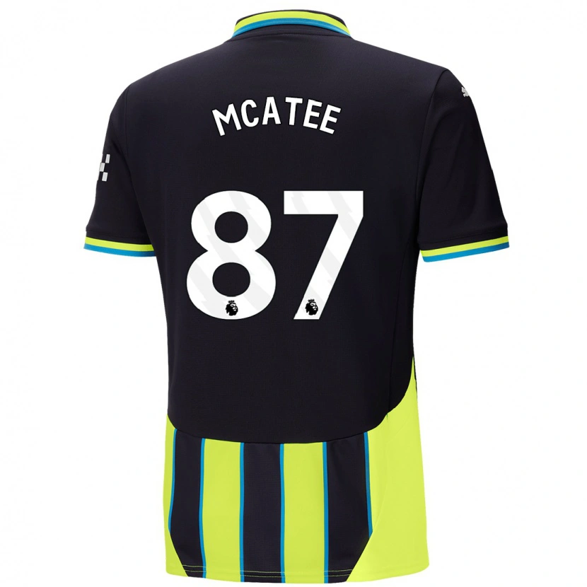 Danxen Kinderen James Mcatee #87 Blauw Geel Uitshirt Uittenue 2024/25 T-Shirt