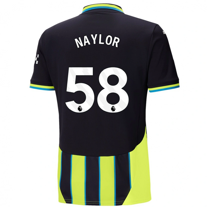 Danxen Kinderen Seb Naylor #58 Blauw Geel Uitshirt Uittenue 2024/25 T-Shirt