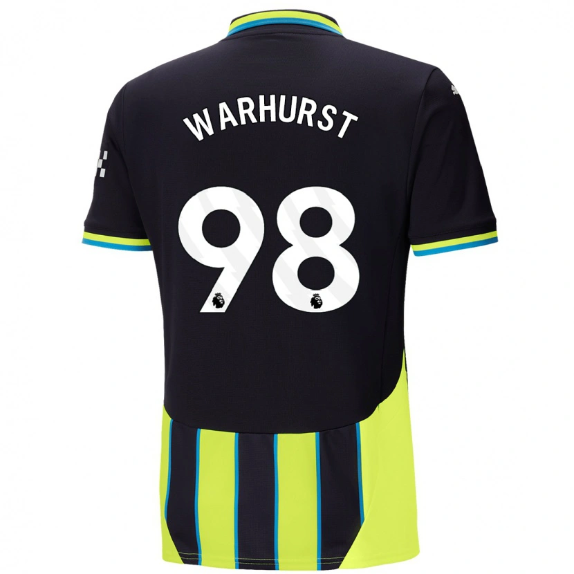 Danxen Kinderen Matty Warhurst #98 Blauw Geel Uitshirt Uittenue 2024/25 T-Shirt