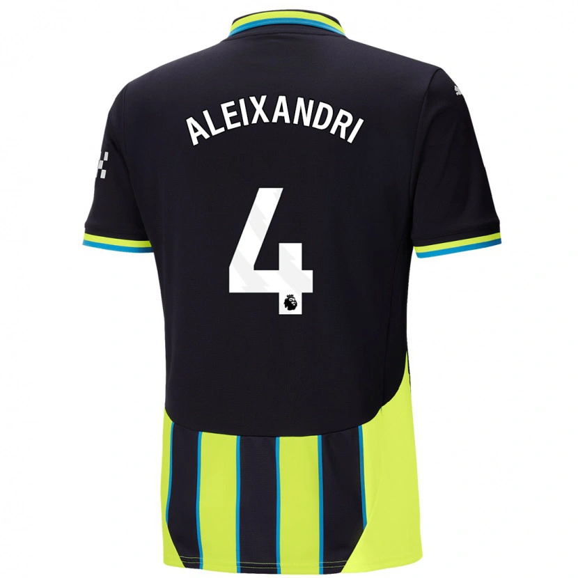 Danxen Kinderen Laia Aleixandri #4 Blauw Geel Uitshirt Uittenue 2024/25 T-Shirt