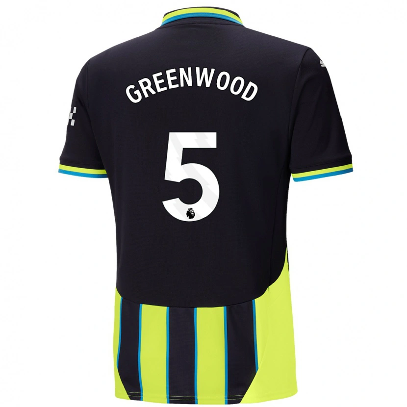 Danxen Kinderen Alex Greenwood #5 Blauw Geel Uitshirt Uittenue 2024/25 T-Shirt