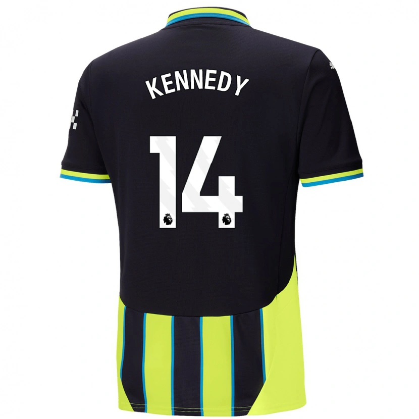 Danxen Kinderen Alanna Kennedy #14 Blauw Geel Uitshirt Uittenue 2024/25 T-Shirt